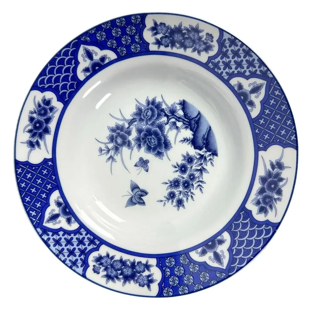 Imari Blossom China Retired Blue White Floral Butterfly 5-PC Place Setting-Rare!
